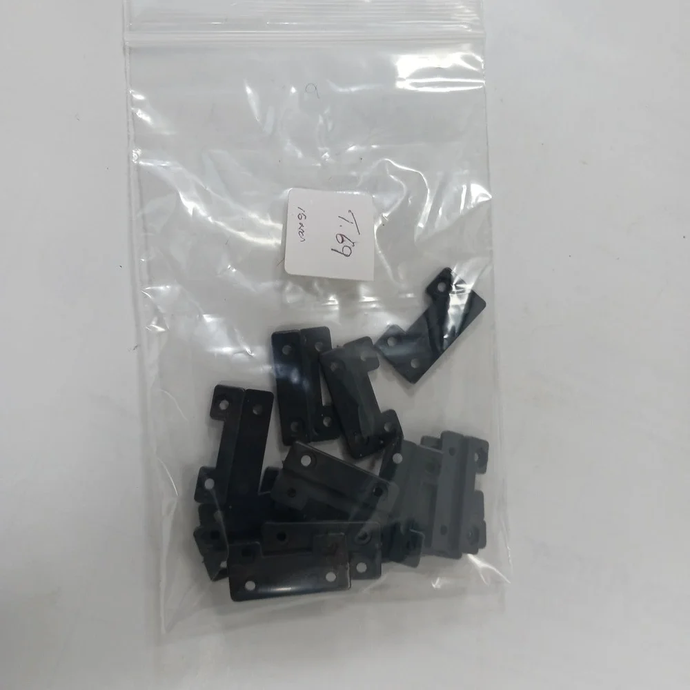 15pc HO Scale Model Train Accessories Black Plastic Brackets Mounting Parts